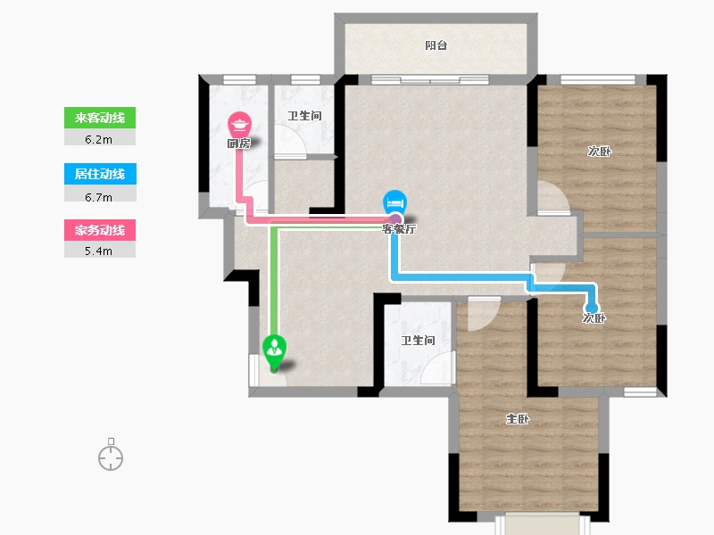 湖南省-长沙市-水墨林溪-85.69-户型库-动静线