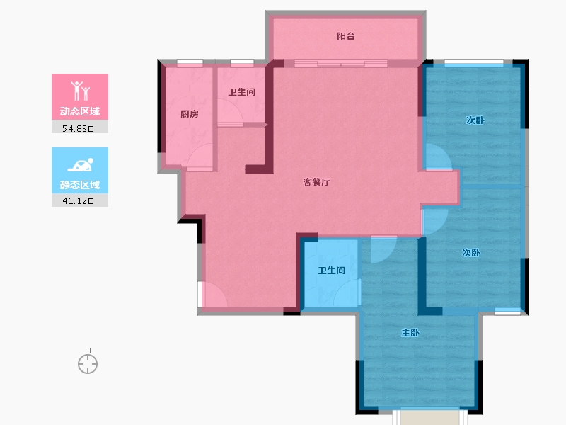 湖南省-长沙市-水墨林溪-85.69-户型库-动静分区