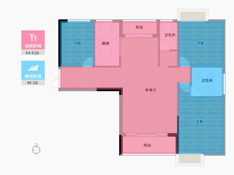 湖南省-长沙市-水墨林溪-101.38-户型库-动静分区