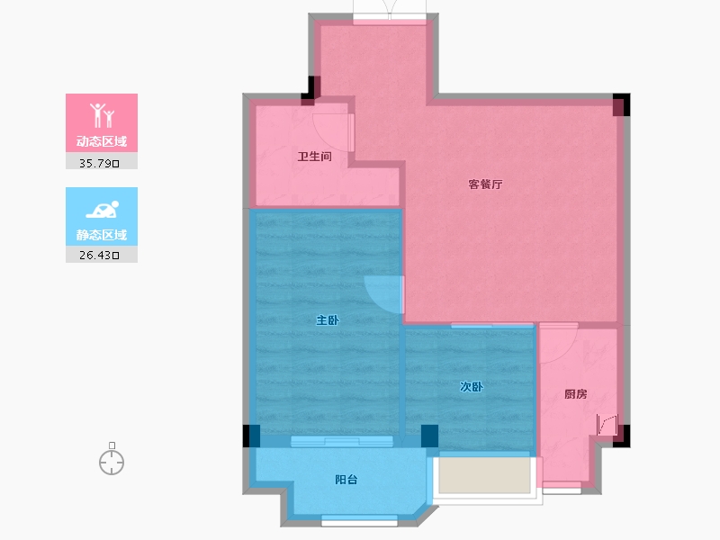 浙江省-金华市-龙祈新居-55.94-户型库-动静分区