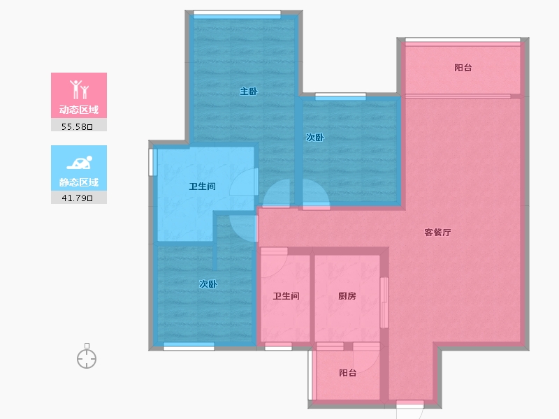 四川省-成都市-朗基和今缘-86.34-户型库-动静分区