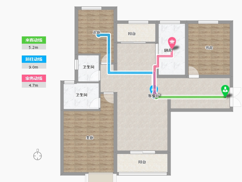 陕西省-西安市-阳光城翡丽曲江-113.60-户型库-动静线