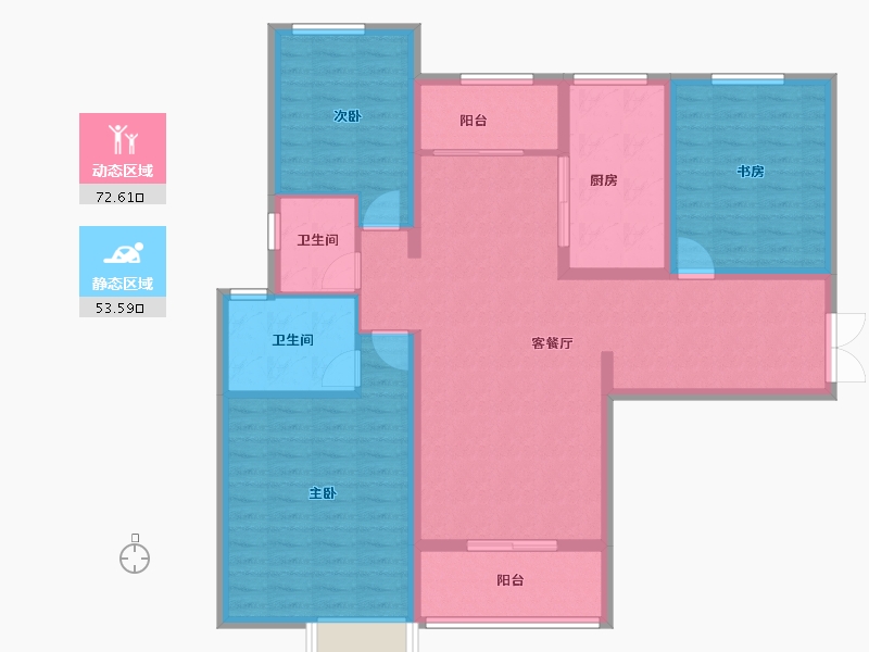 陕西省-西安市-阳光城翡丽曲江-113.60-户型库-动静分区