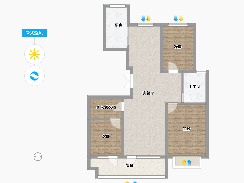 山东省-青岛市-海悦湾-92.00-户型库-采光通风