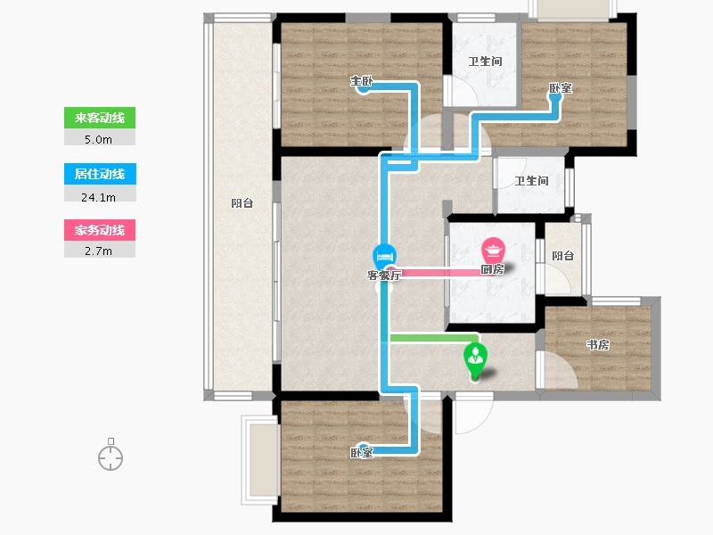 云南省-昆明市-安宁吾悦广场-119.19-户型库-动静线