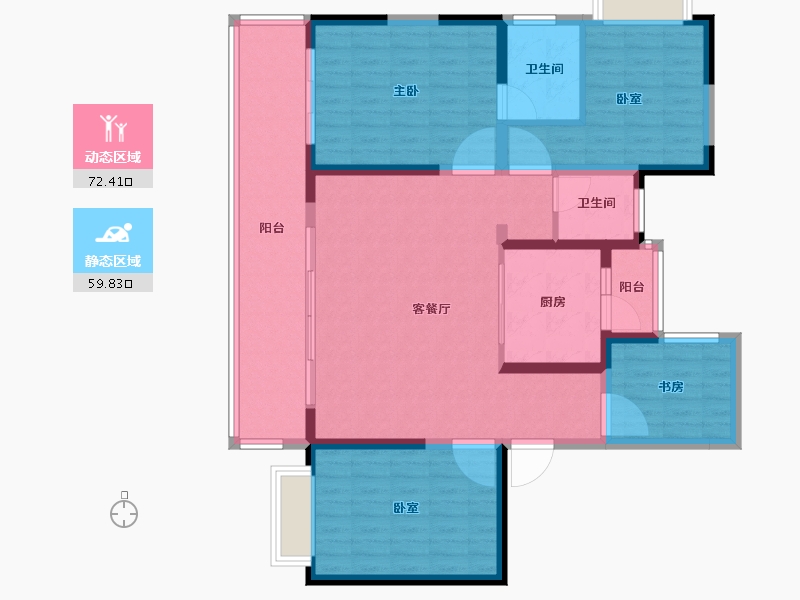 云南省-昆明市-安宁吾悦广场-119.19-户型库-动静分区