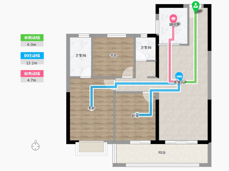 云南省-昆明市-翰文九万里-87.33-户型库-动静线