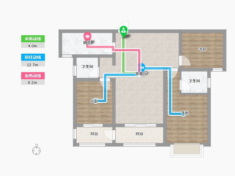 陕西省-西安市-盈泰水岸东方-84.79-户型库-动静线