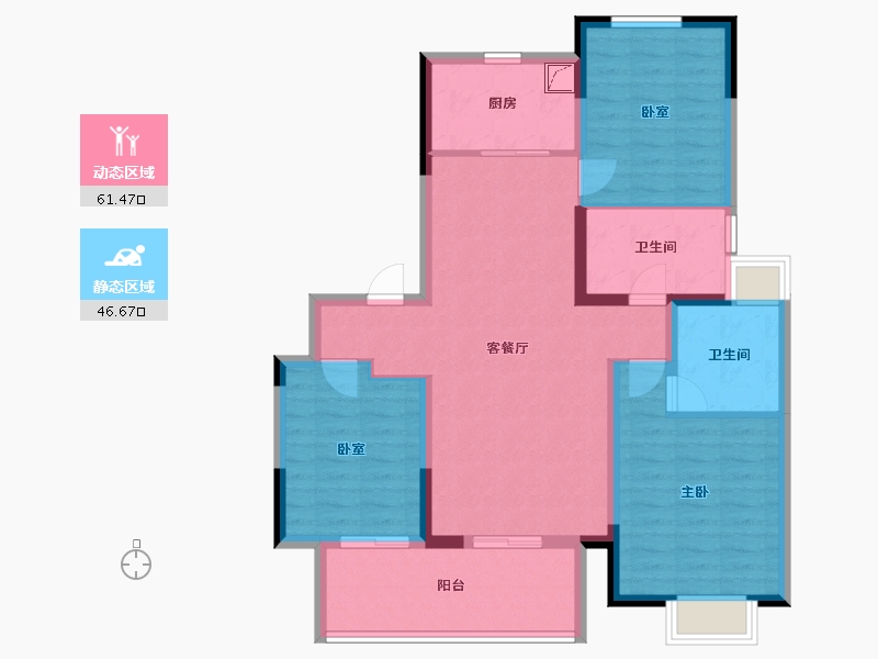 江苏省-徐州市-济高致远翡翠园-96.80-户型库-动静分区