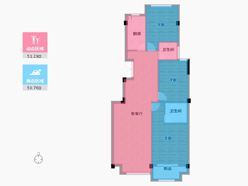 浙江省-金华市-龙祈新居-92.80-户型库-动静分区