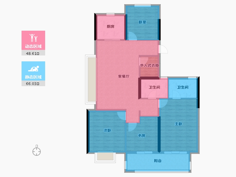 浙江省-金华市-云璟园-103.21-户型库-动静分区