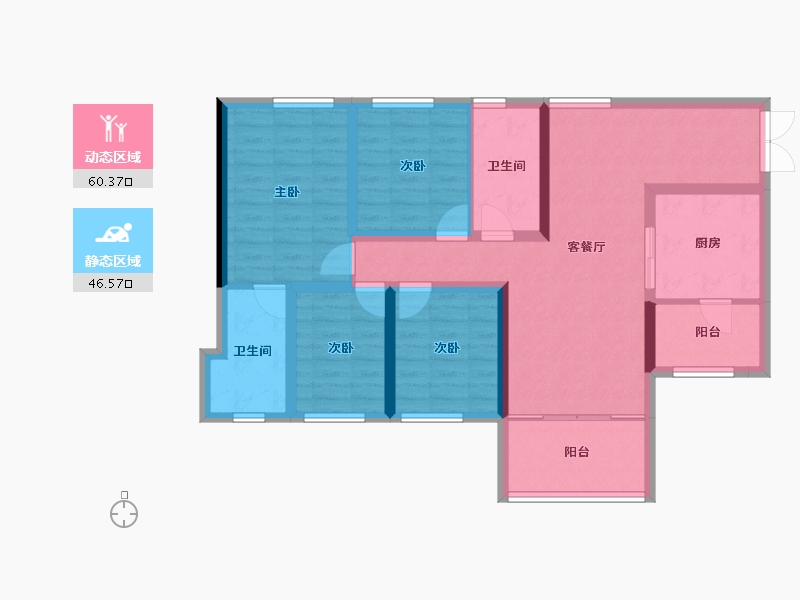 四川省-成都市-朗基和今缘-94.45-户型库-动静分区