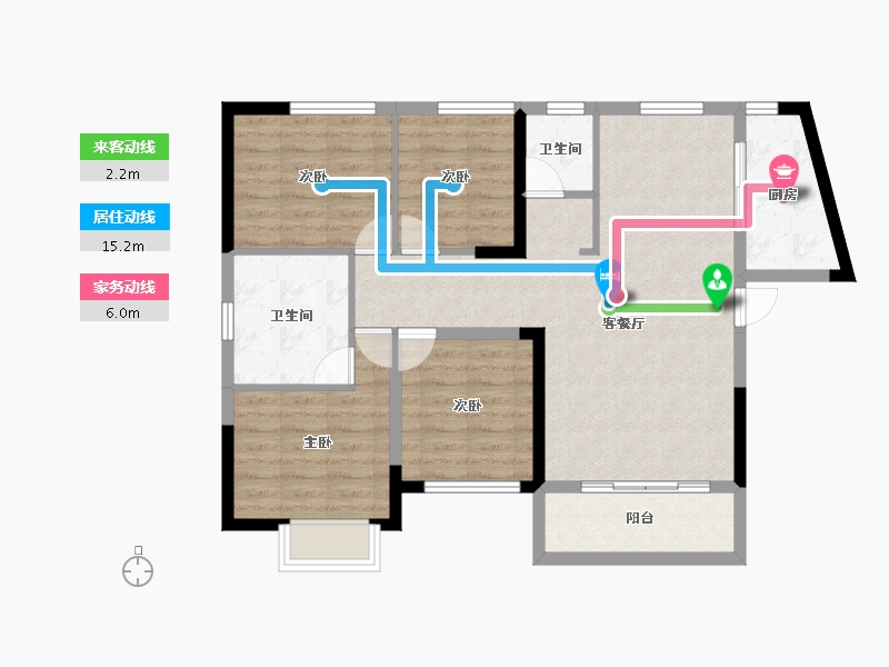 湖南省-长沙市-水墨林溪-89.40-户型库-动静线