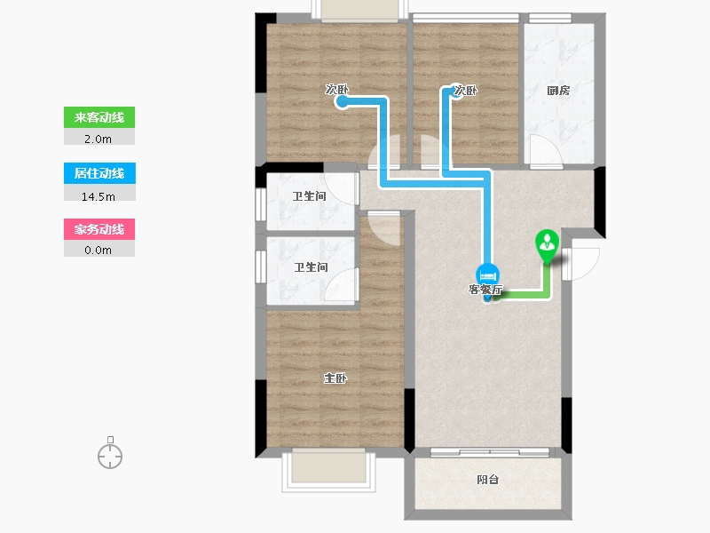 湖南省-长沙市-水墨林溪-78.91-户型库-动静线