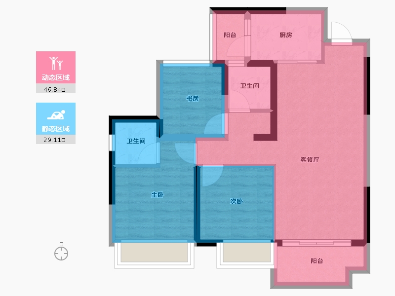 四川省-成都市-环天时代中心-66.88-户型库-动静分区