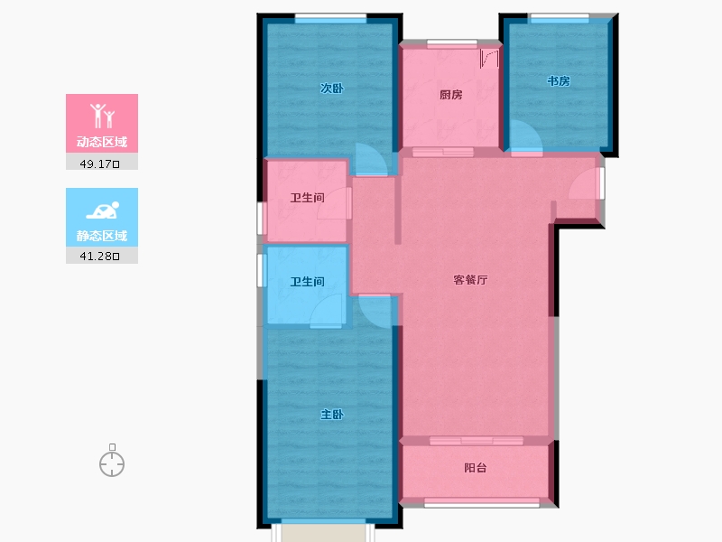 陕西省-西安市-华润置地未来城市-80.65-户型库-动静分区