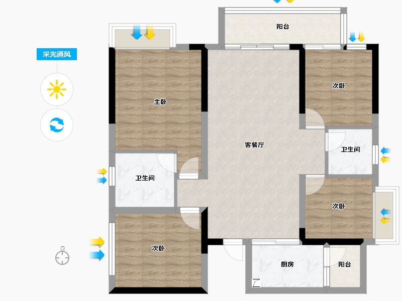 四川省-成都市-润扬观澜鹭岛-99.11-户型库-采光通风