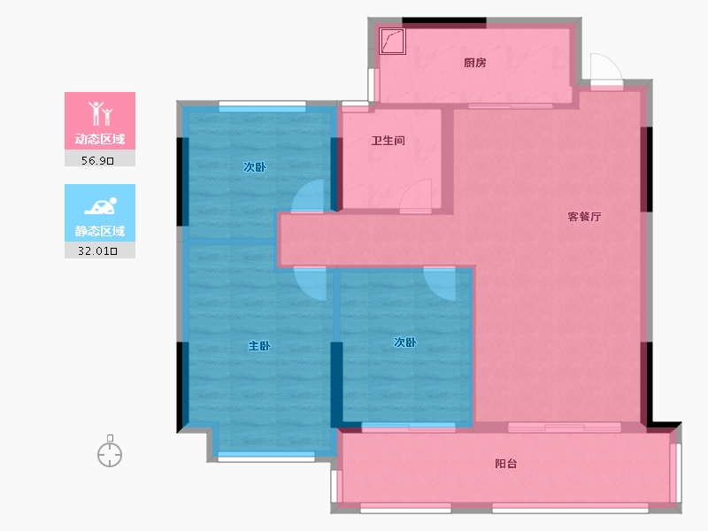 福建省-福州市-凯景·又一城-80.00-户型库-动静分区