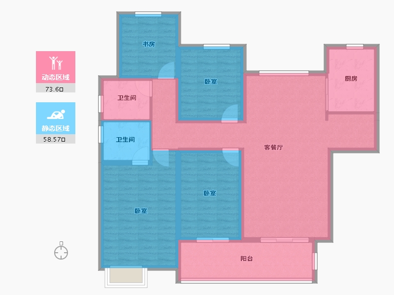 陕西省-西安市-阳光城翡丽曲江-118.40-户型库-动静分区