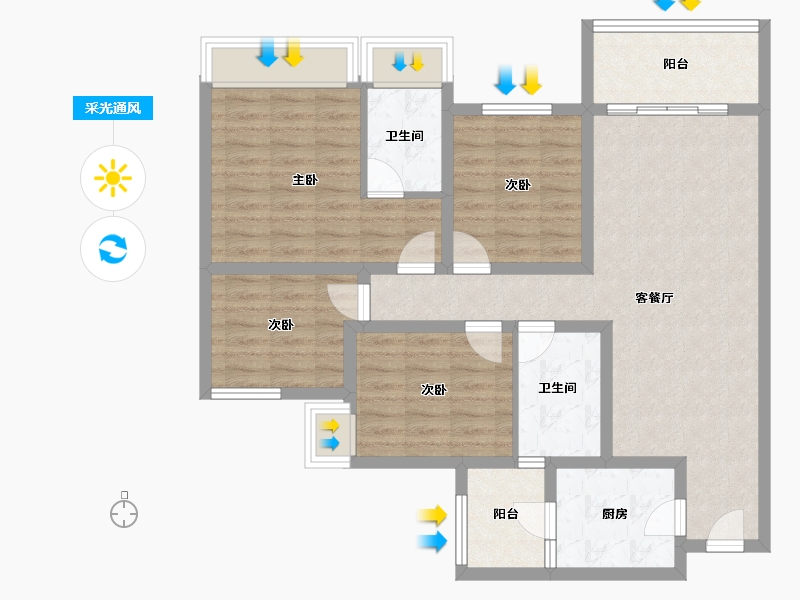 四川省-成都市-朗基和今缘-97.43-户型库-采光通风