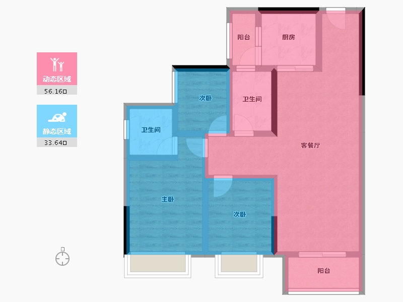 四川省-成都市-云上旅游度假区-78.64-户型库-动静分区