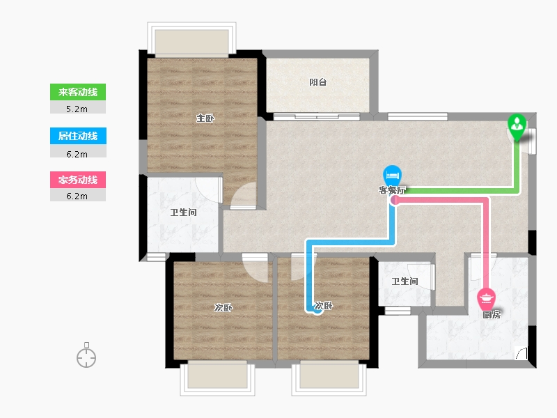 四川省-成都市-润扬观澜鹭岛-86.74-户型库-动静线