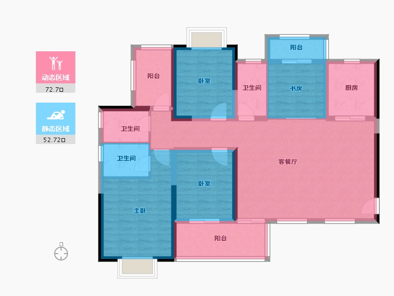 湖南省-长沙市-南璟滨江书苑-112.14-户型库-动静分区