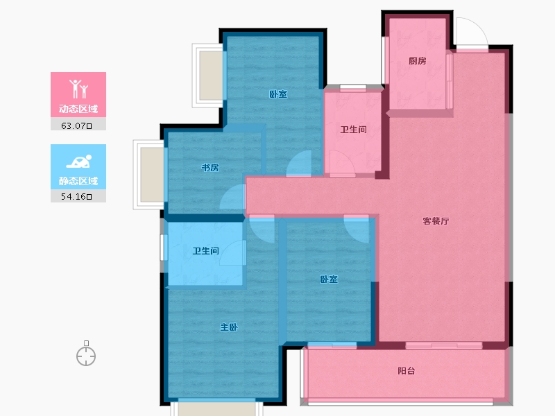 云南省-昆明市-安宁吾悦广场-104.80-户型库-动静分区