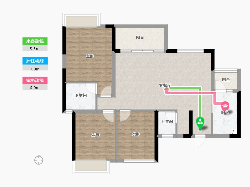 四川省-成都市-润扬观澜鹭岛-88.44-户型库-动静线