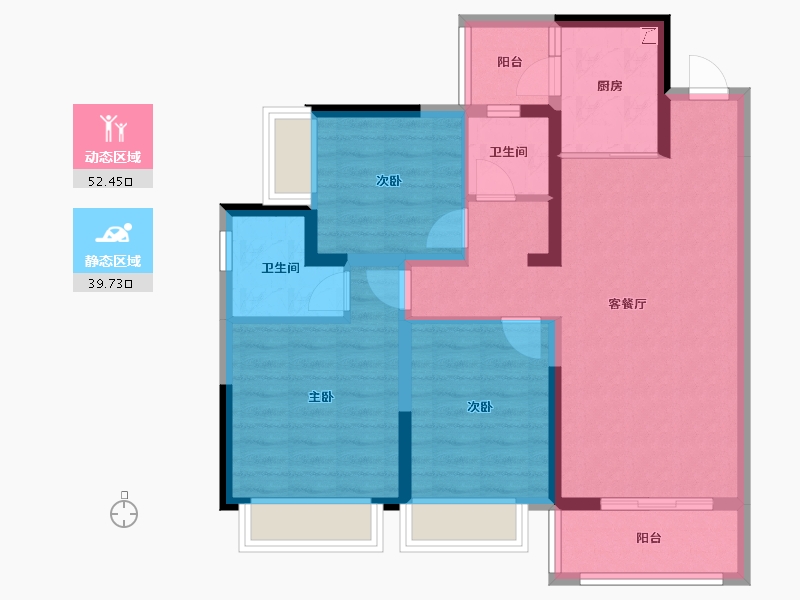 四川省-成都市-润扬观澜鹭岛-81.22-户型库-动静分区