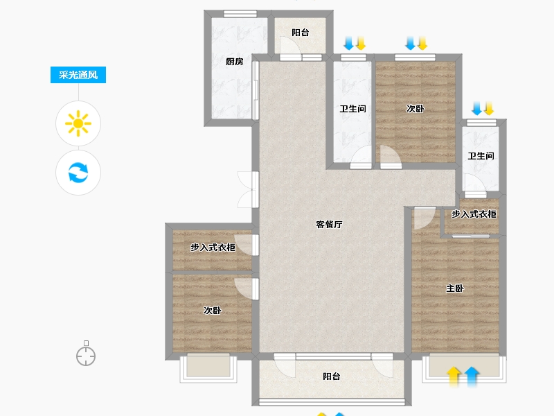 山东省-青岛市-海悦湾-114.59-户型库-采光通风