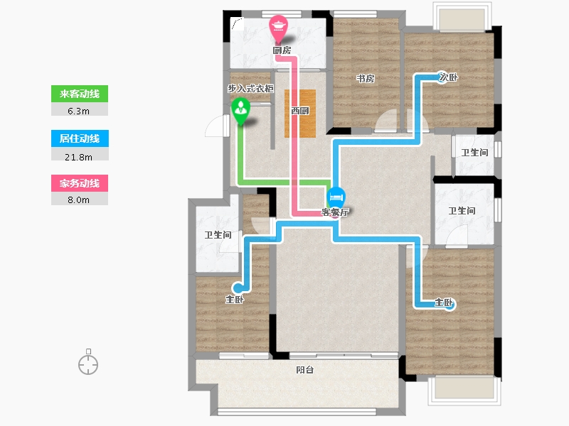 湖南省-长沙市-弘阳昕悦府-124.17-户型库-动静线