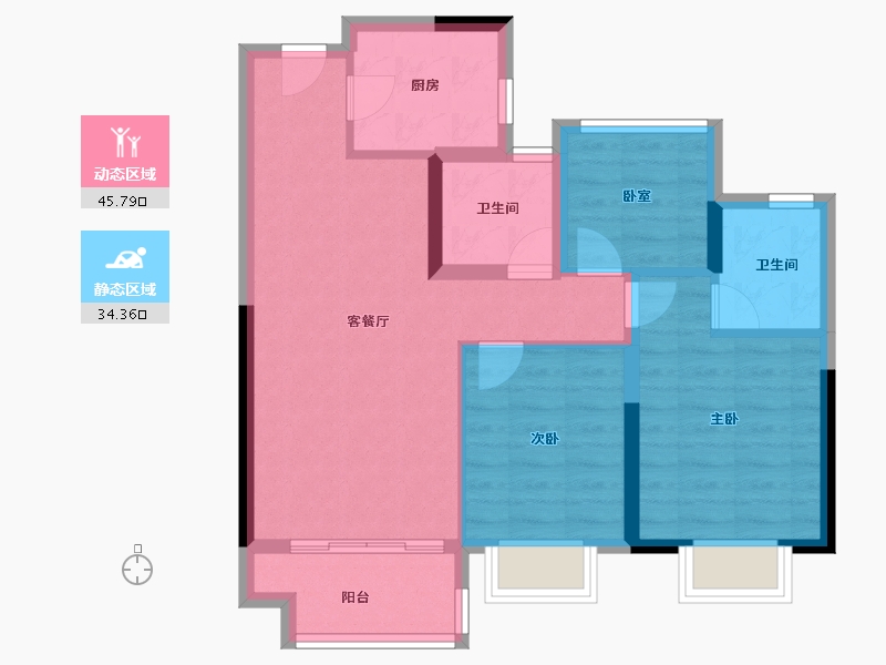 浙江省-金华市-云璟园-71.20-户型库-动静分区