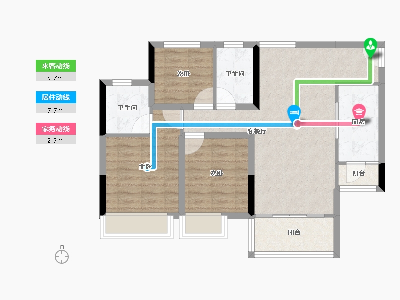 四川省-成都市-云上旅游度假区-71.39-户型库-动静线