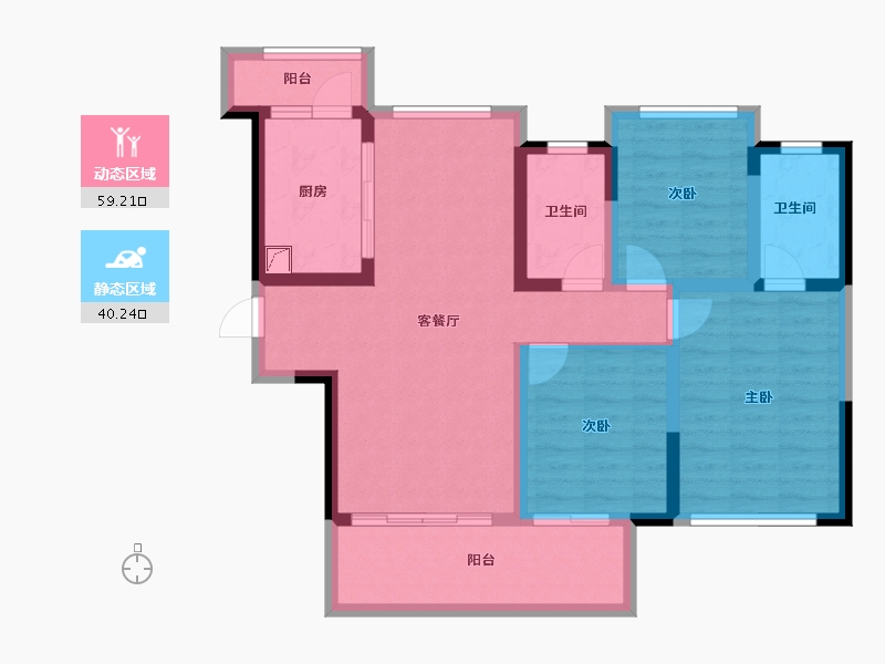 四川省-成都市-融创九天城-87.46-户型库-动静分区