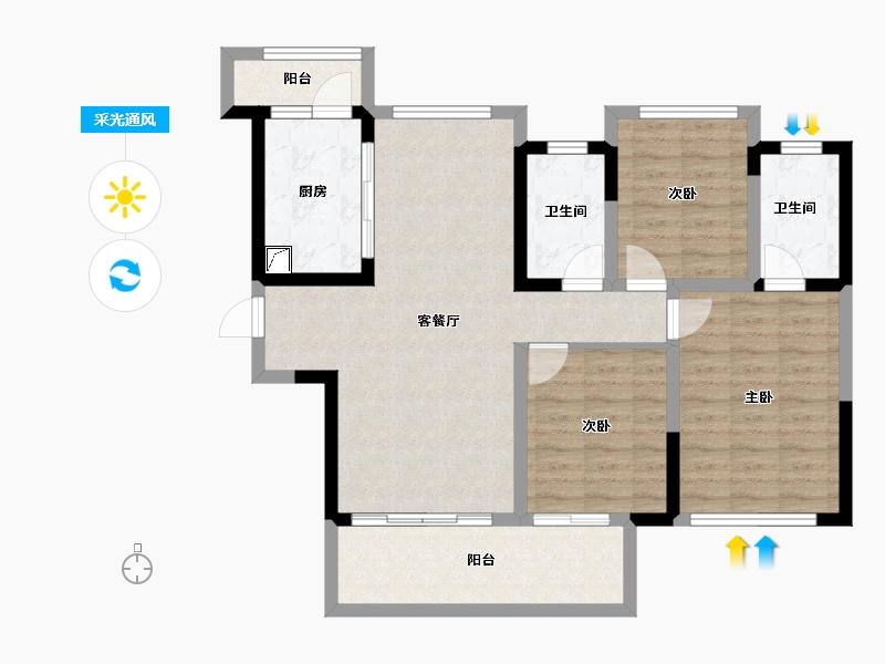 四川省-成都市-融创九天城-87.46-户型库-采光通风