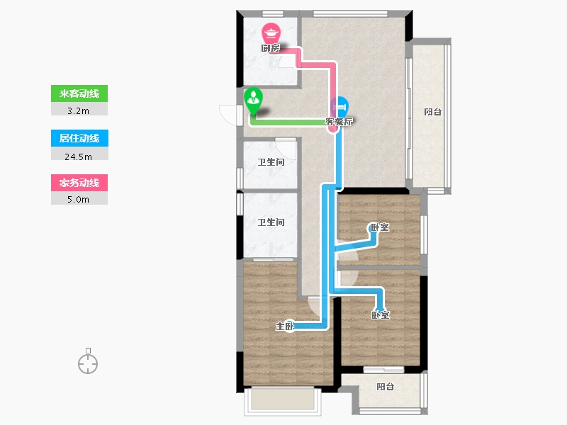 浙江省-金华市-商城锦绣朝阳-86.40-户型库-动静线