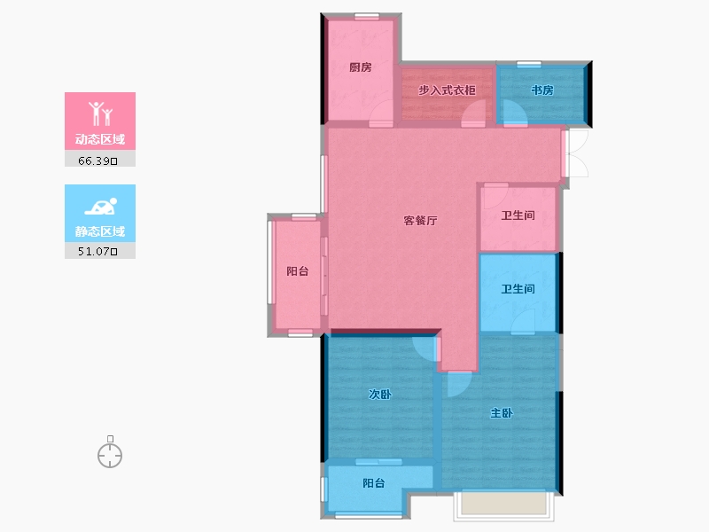 浙江省-金华市-中汽汽车城丽晶湾-105.60-户型库-动静分区