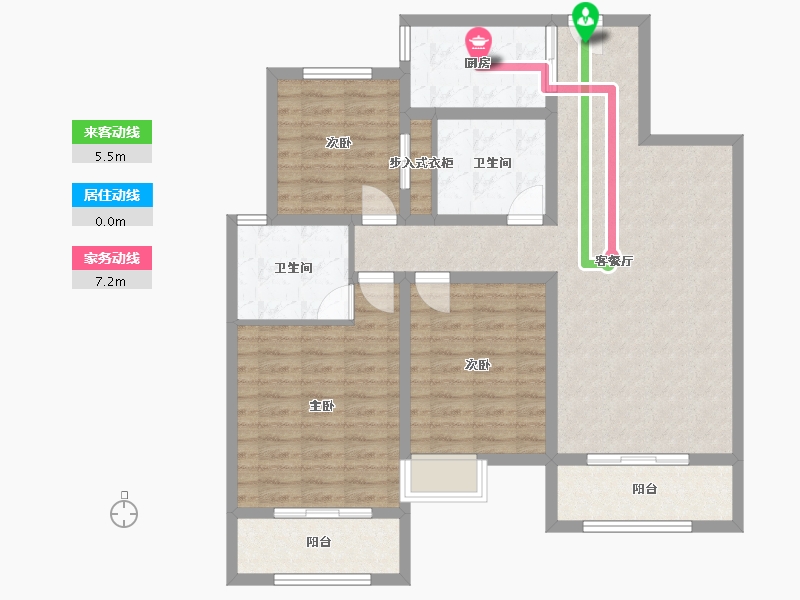 陕西省-咸阳市-铂澜景苑-111.00-户型库-动静线