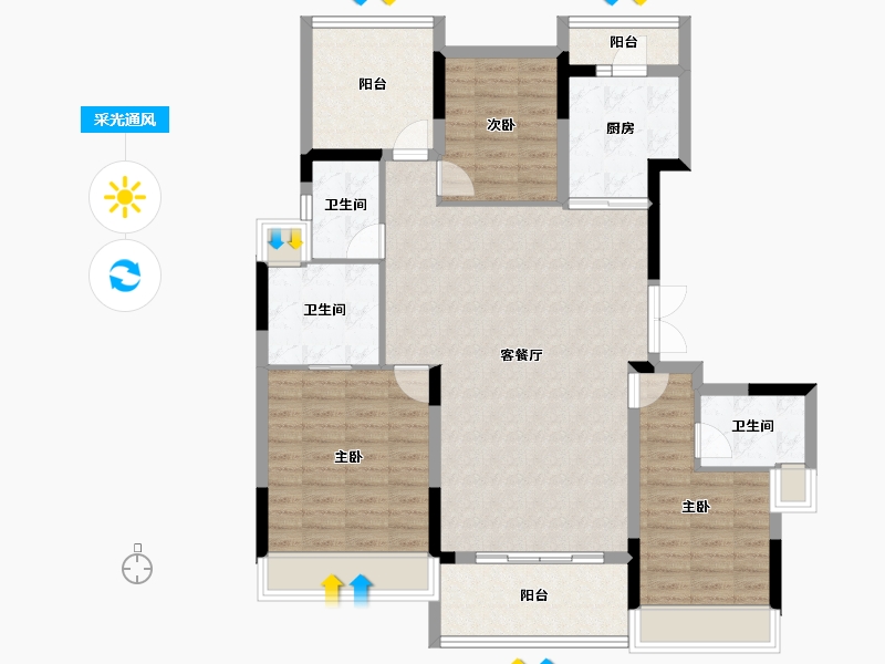 广东省-惠州市-嘉旺城-114.20-户型库-采光通风