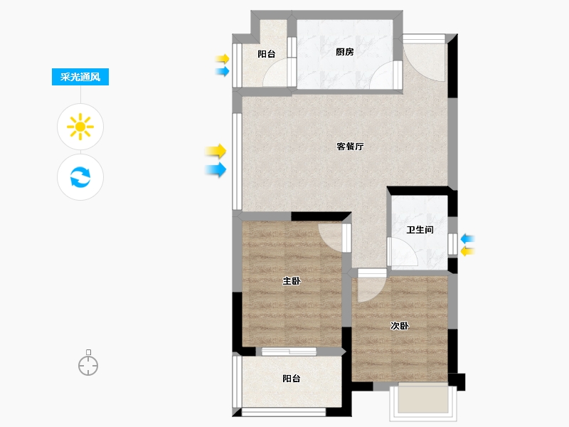 重庆-重庆市-金科南山-53.24-户型库-采光通风