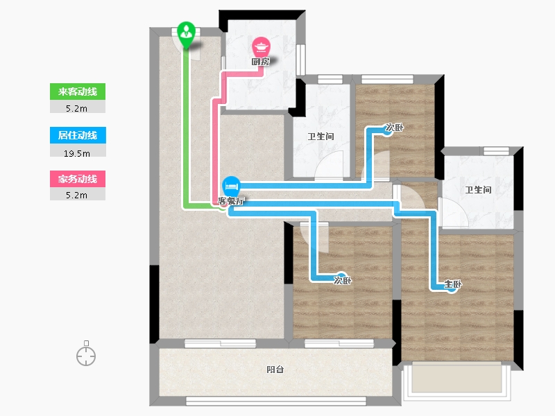 浙江省-绍兴市-元垄紫辰府-76.00-户型库-动静线