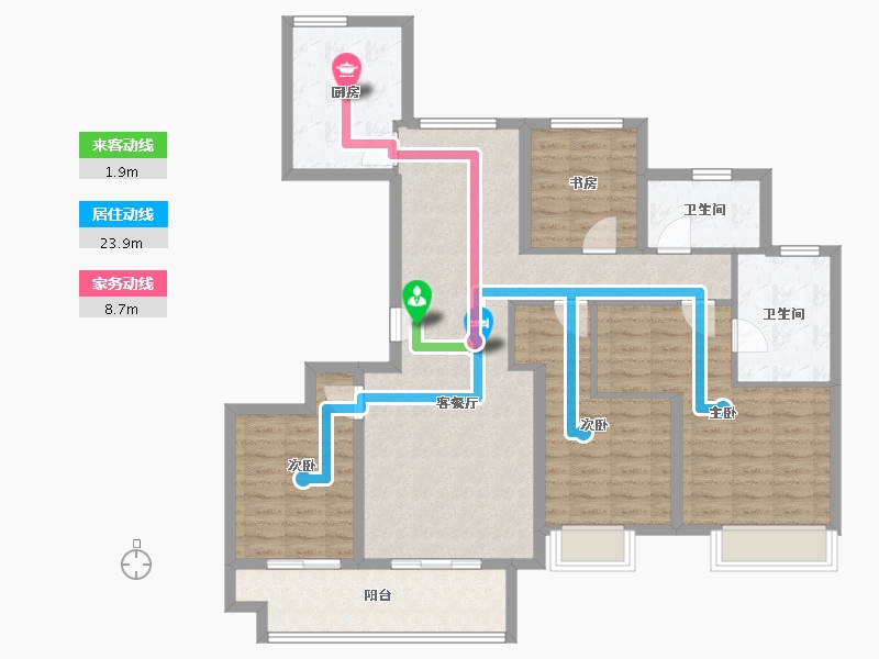 浙江省-绍兴市-元垄城-115.20-户型库-动静线