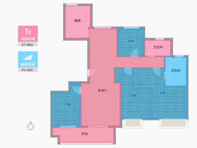 浙江省-绍兴市-元垄城-115.20-户型库-动静分区