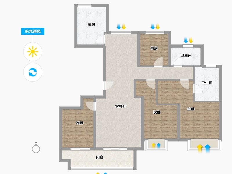 浙江省-绍兴市-元垄城-115.20-户型库-采光通风