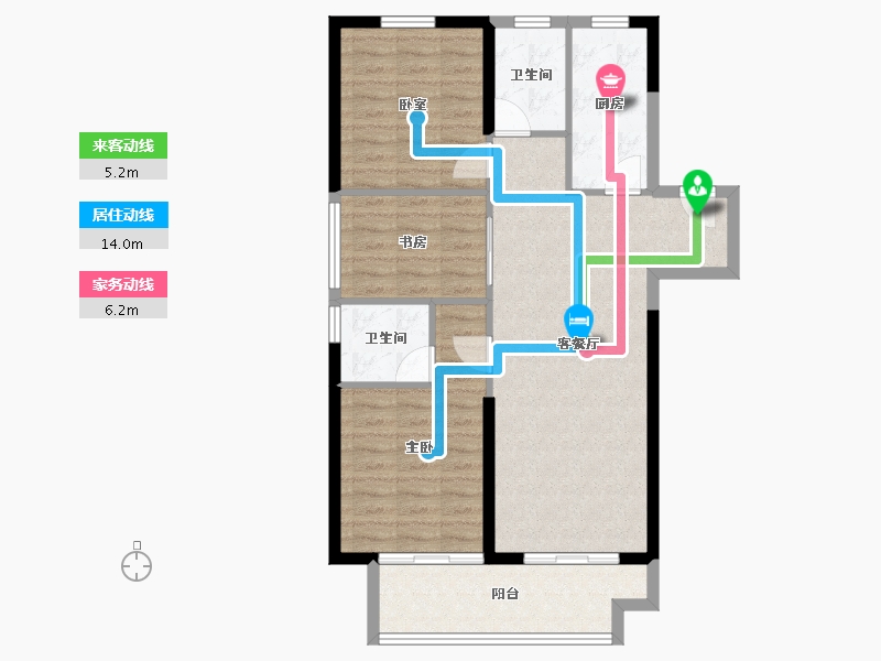 浙江省-宁波市-中昂·祥云府-85.00-户型库-动静线