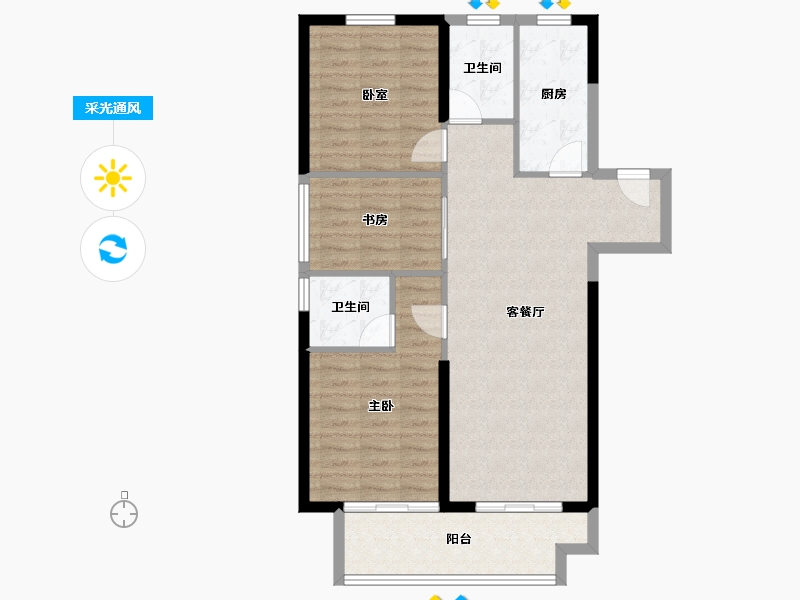 浙江省-宁波市-中昂·祥云府-85.00-户型库-采光通风