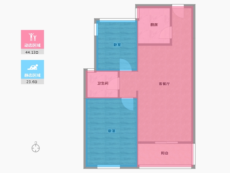 河南省-郑州市-理想名家-58.40-户型库-动静分区