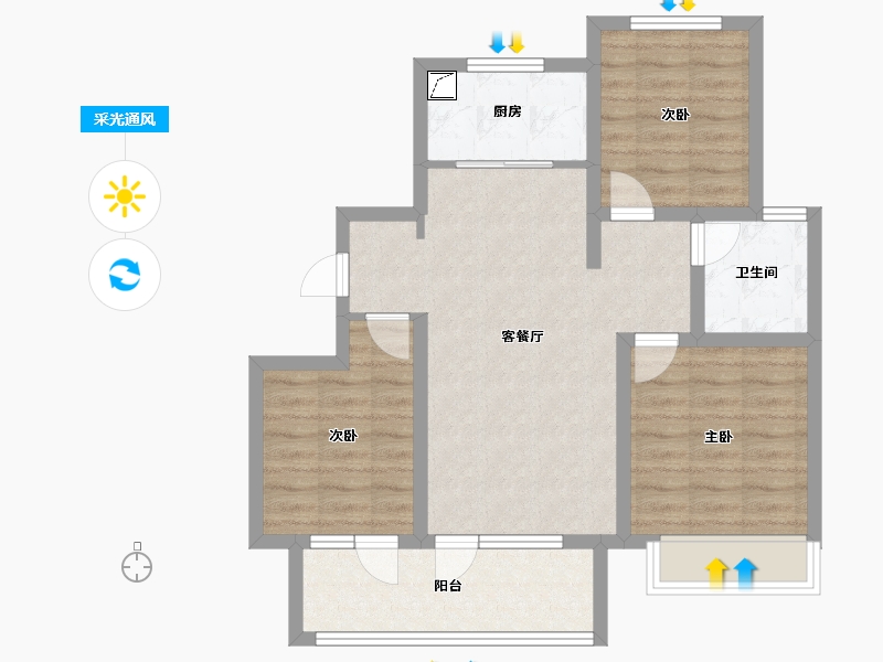 山东省-青岛市-佳兆业悦峰-75.00-户型库-采光通风