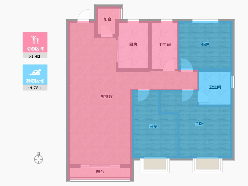 山东省-青岛市-和达上城-95.20-户型库-动静分区